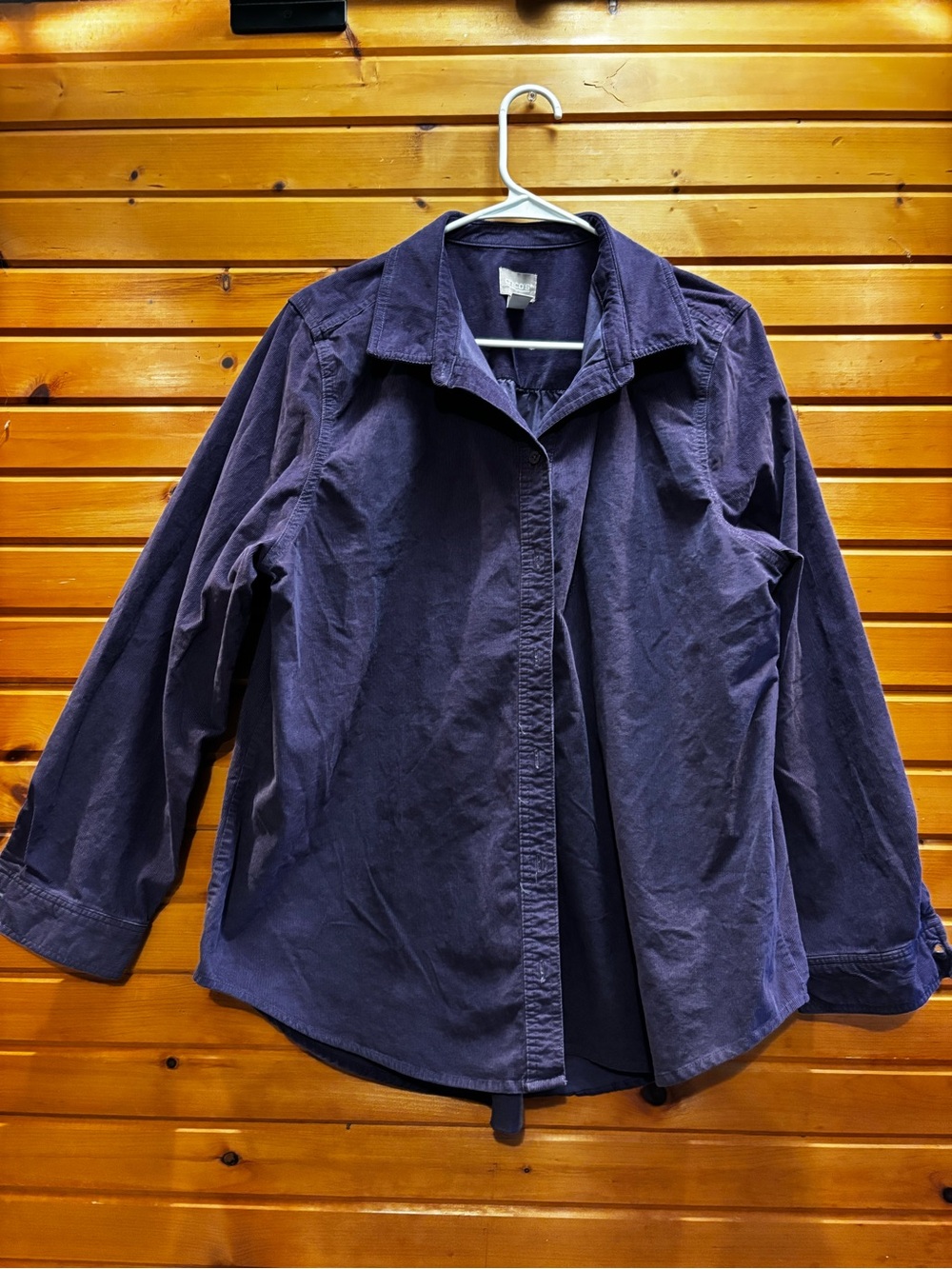 Chico's Deep Purple Corduroy Button-Front Shirt